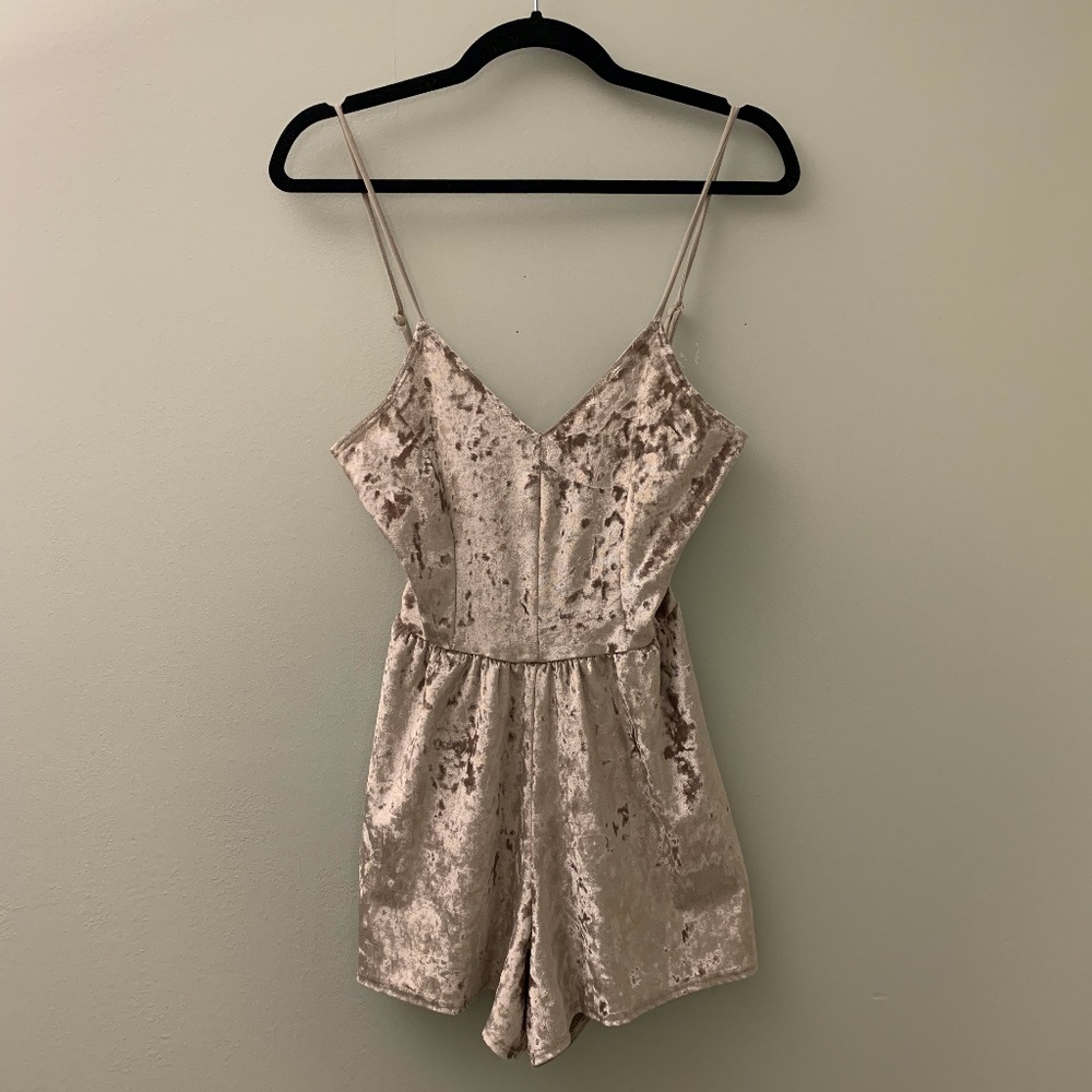 Light Pink Velvet Romper